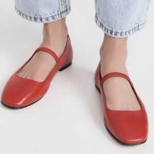 Madewell Greta Red Ballet Flats Mary Janes